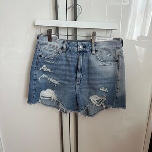 American Eagle Outfitters Light Blue Distressed Jean Shorts